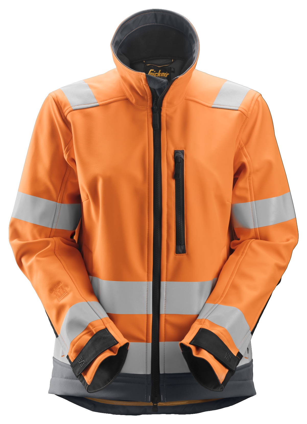 Snickers 1237 AllroundWork, High-Vis Softshell Damesjack Klasse 2/3