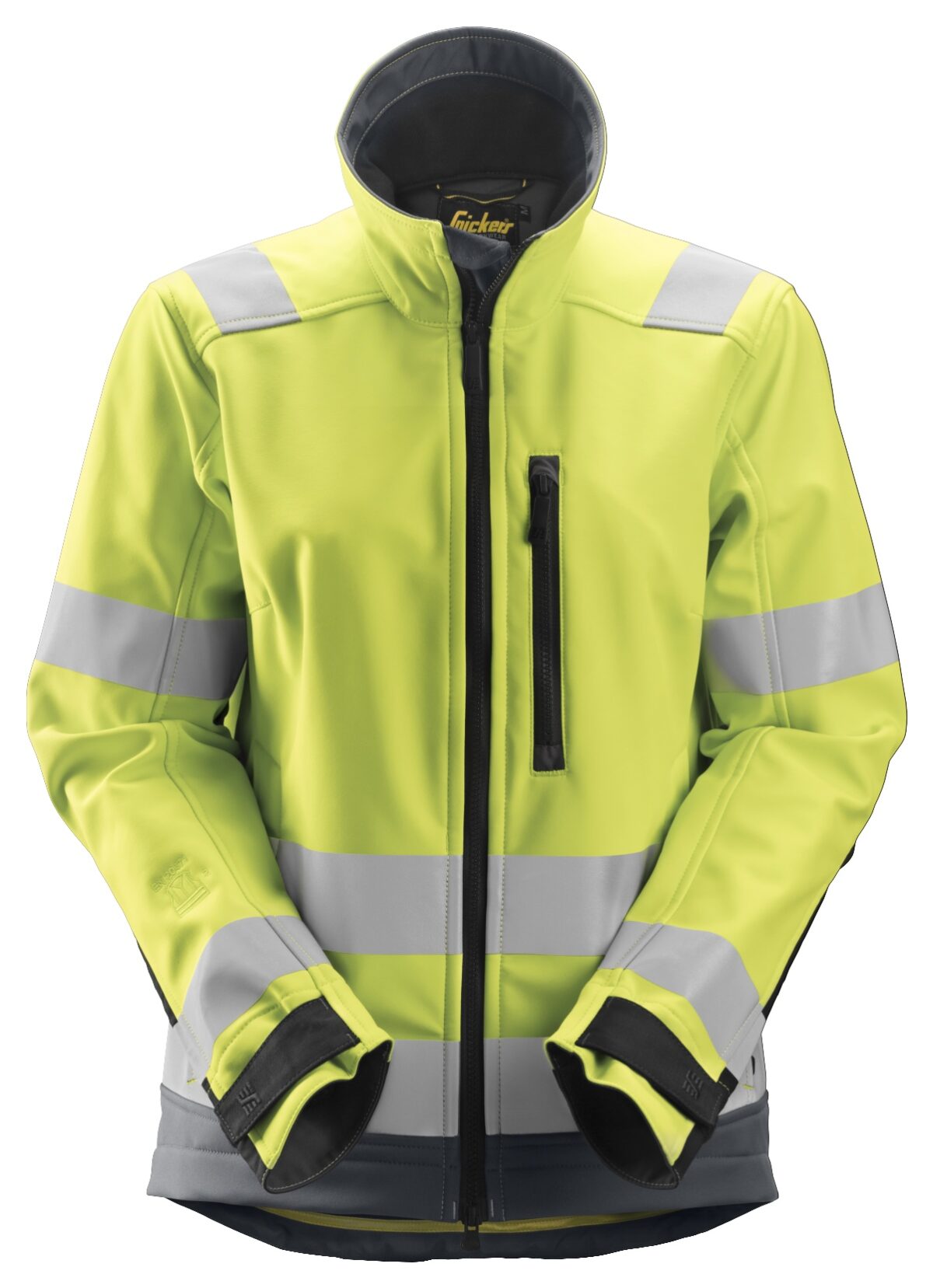 Snickers 1237 AllroundWork, High-Vis Softshell Damesjack Klasse 2/3