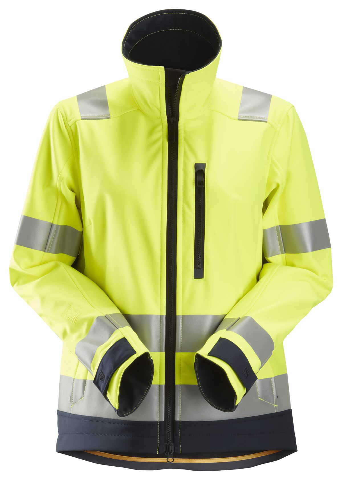 Snickers 1237 AllroundWork, High-Vis Softshell Damesjack Klasse 2/3