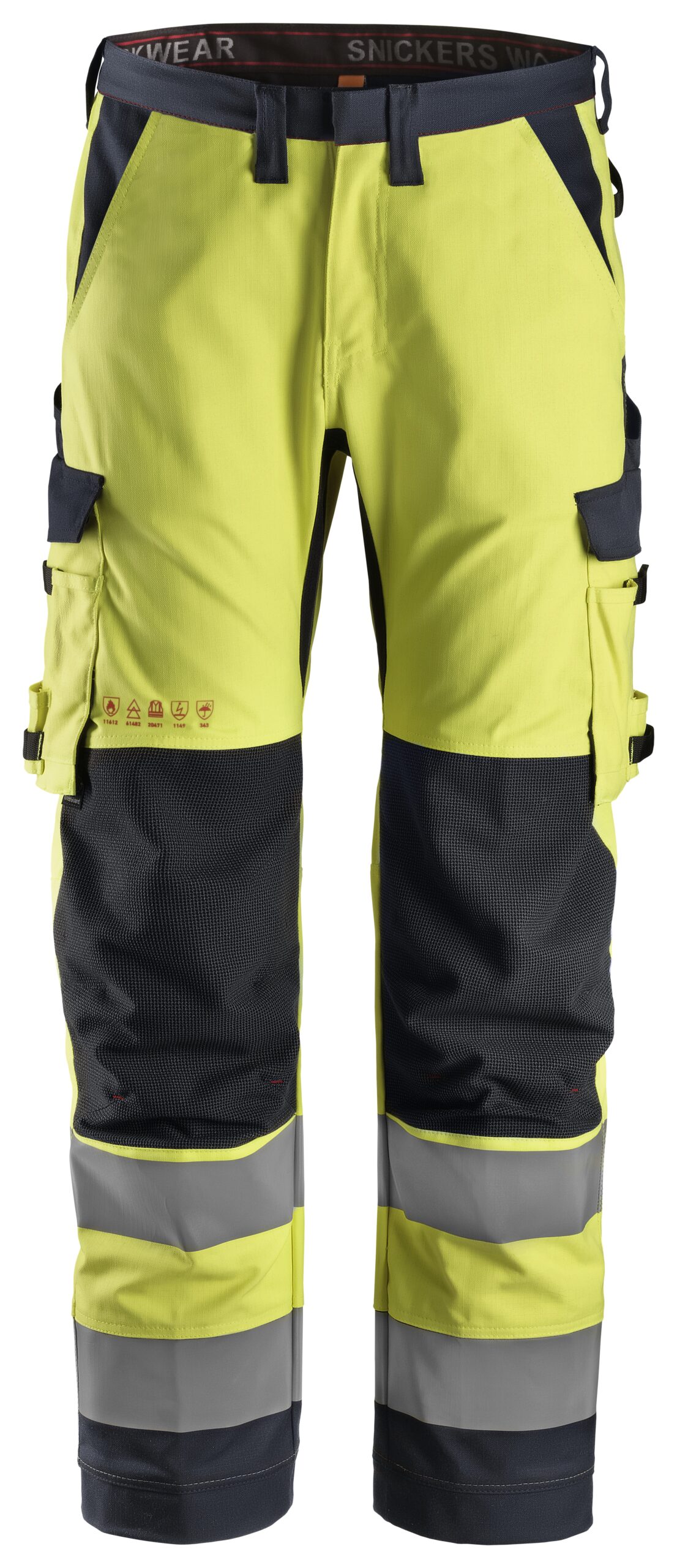 Snickers 6361 ProtecWork, Werkbroek met Symmetrische Zakken, High-Vis Klasse 2