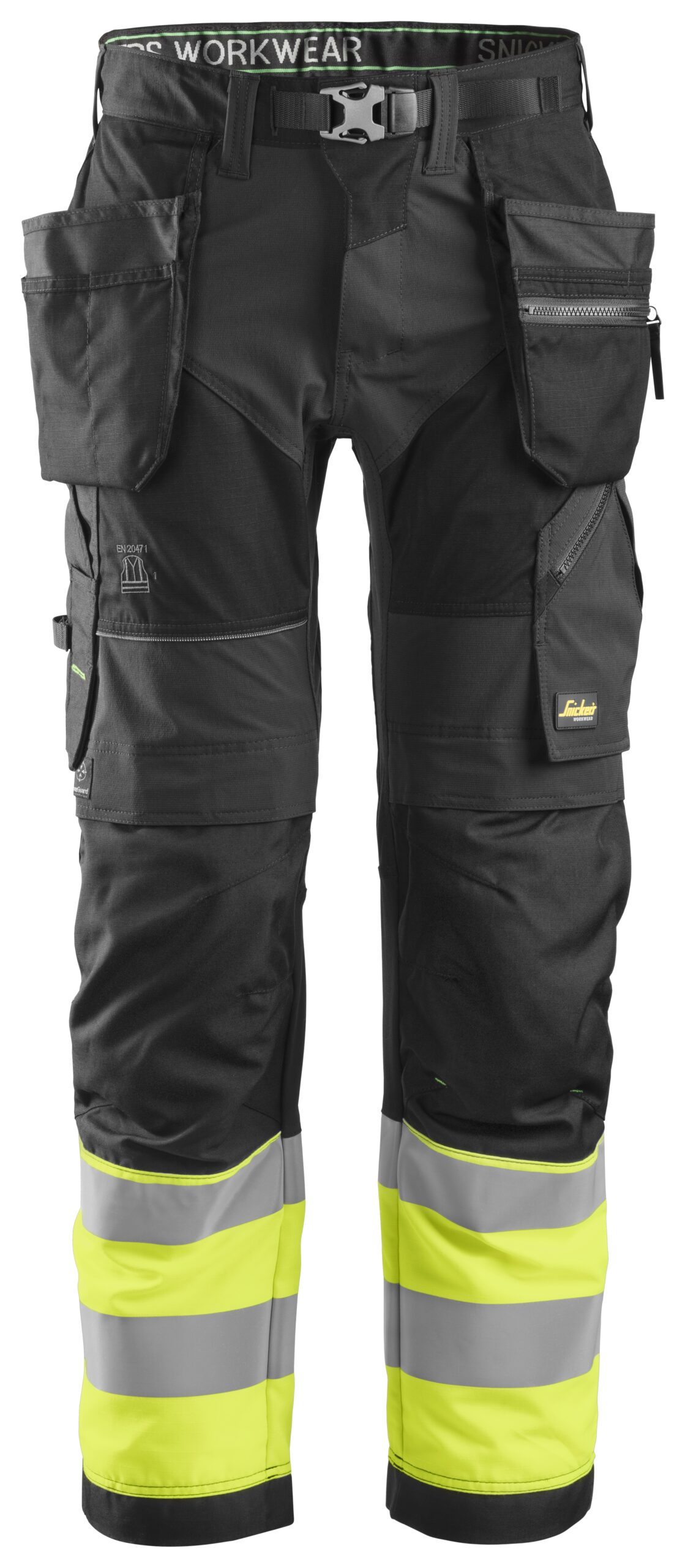 Snickers 6931 FlexiWork, High-Vis Werkbroek+ met Holsterzakken, Klasse 1