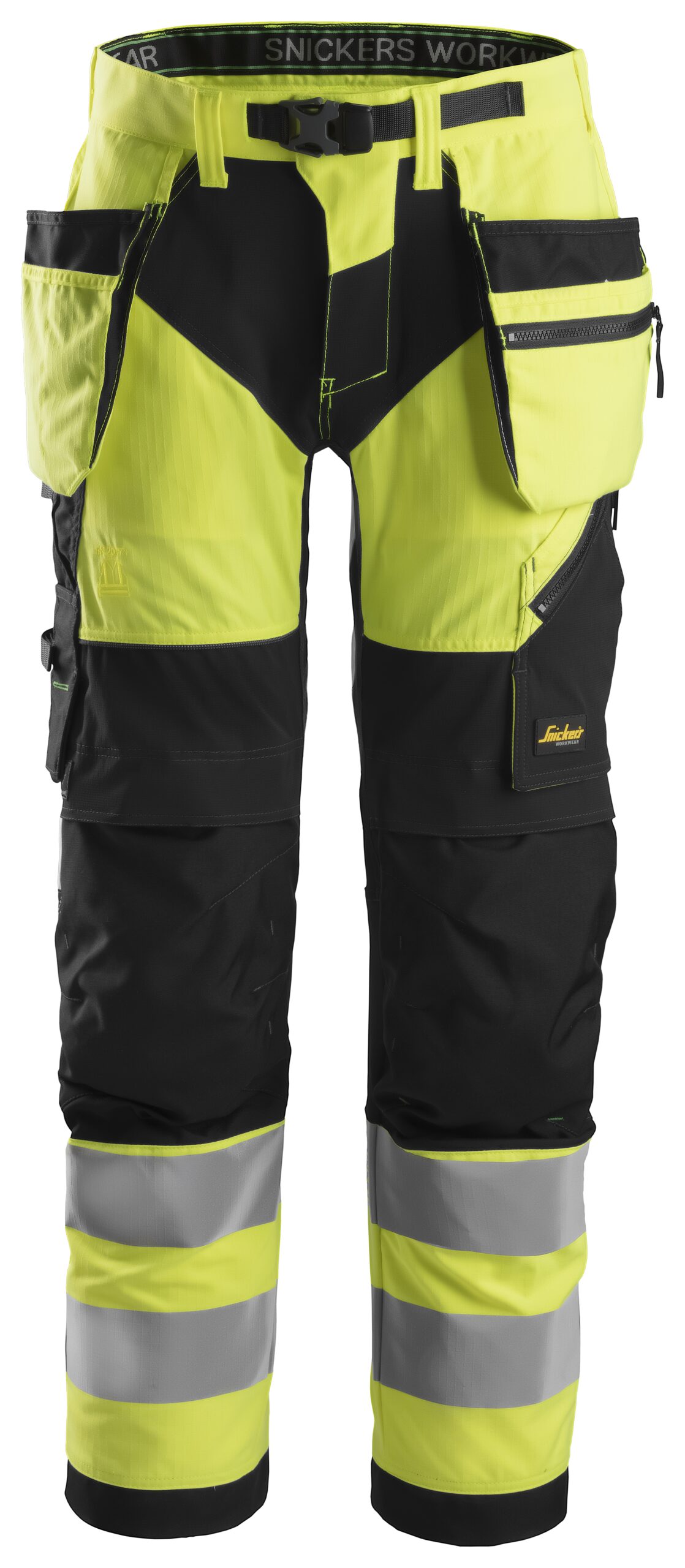 Snickers 6932 FlexiWork, High-Vis Werkbroek+ met holsterzakken Klasse 2